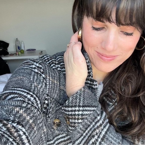 VICI Gray Plaid pocketed coat. Size S. Oversized fit - Picture 6 of 12